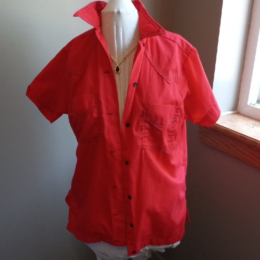 Women's Red Button Down Shirt